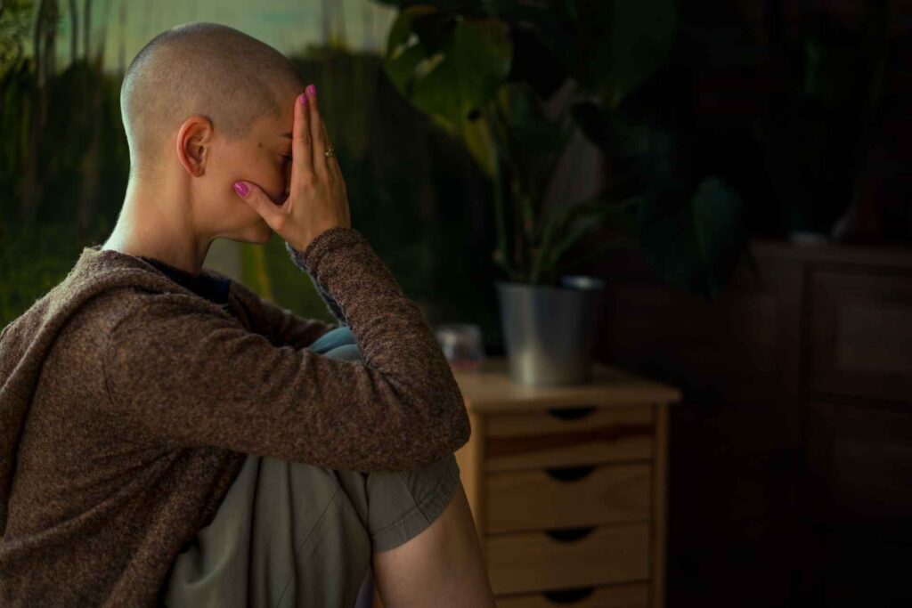 Person experiencing overwhelming emotions associated with emotional dysregulation