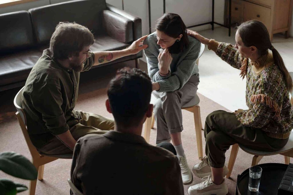 Support group offering emotional support during trauma bonding recovery